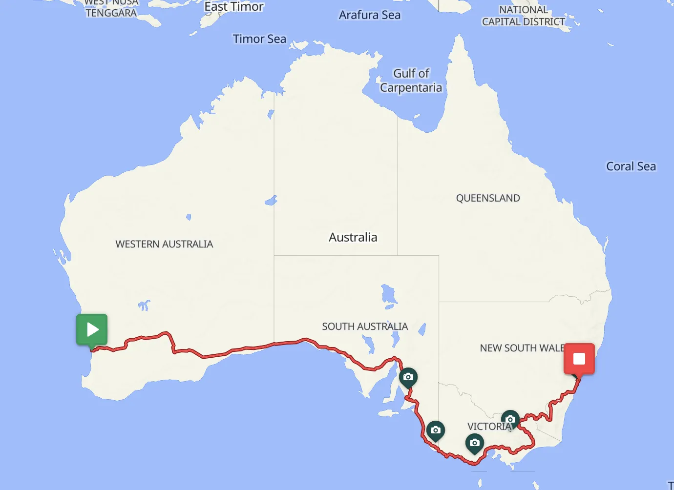 IPWR Australia Route Map